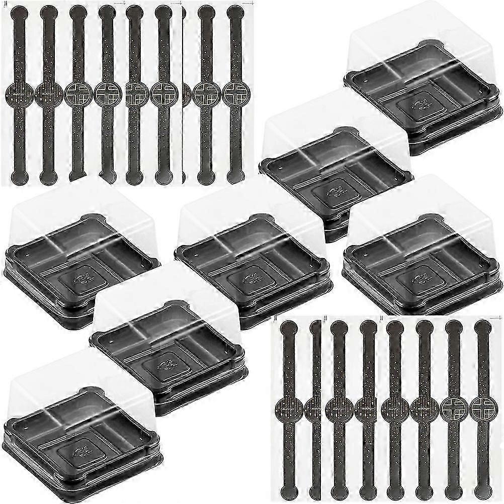 Black Compact Cake Boxes for Storage 50Sets Party Mousse Packaging