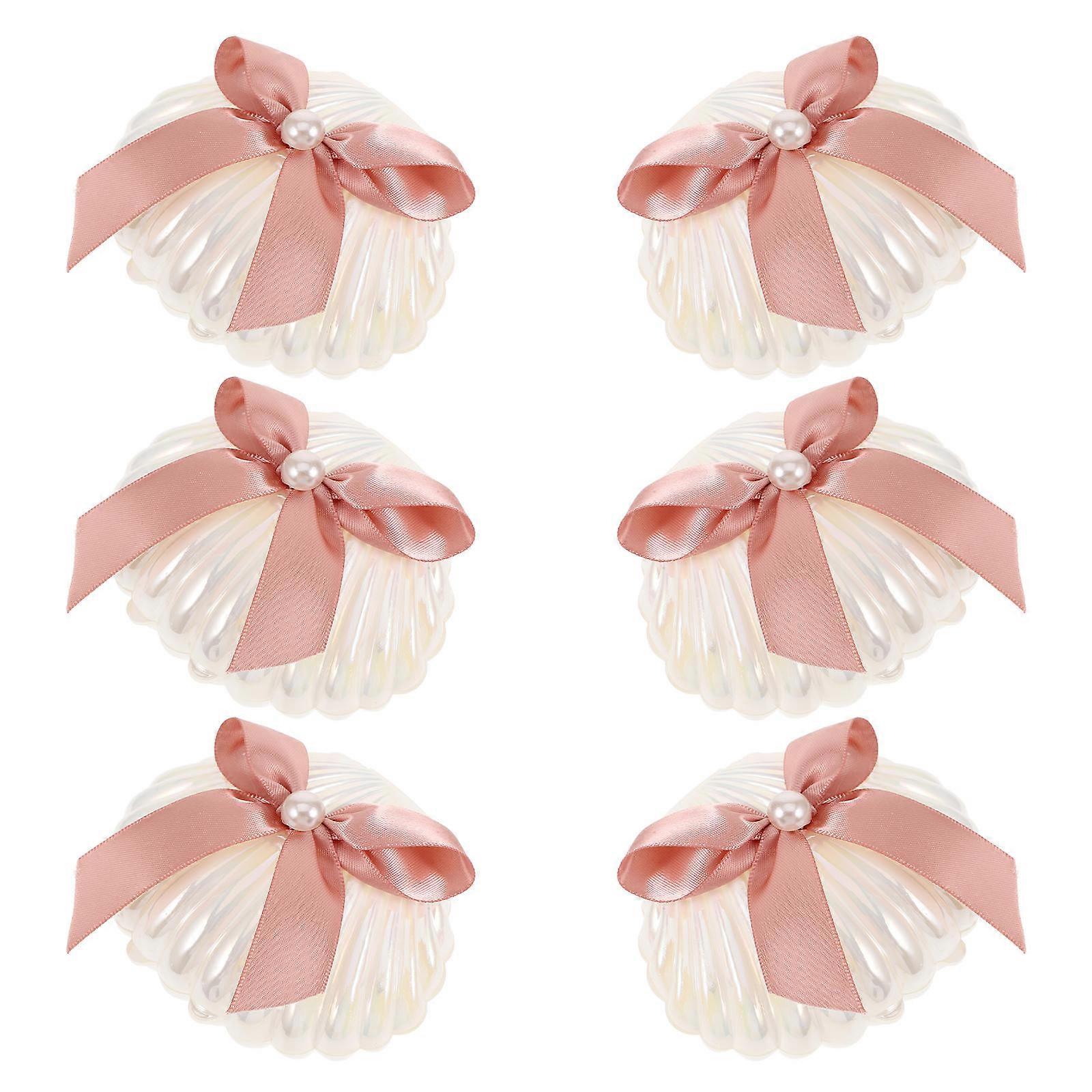 Wedding Candy Boxes Plastic Seashell Storage Cases for 6Pcs Use