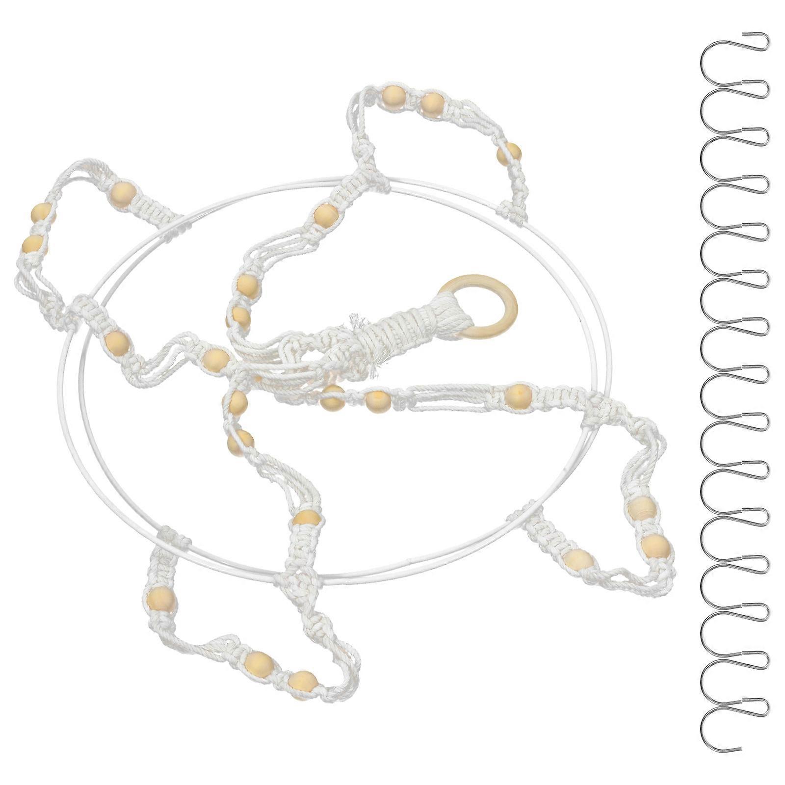 Hanging Drying Rack for Herb Macrame Cotton Rope Herb Drier Function 1Set