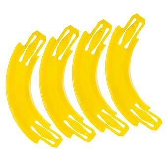 Expandable Race Track Connector Part With 90 Degree Curves Design For Kids Building And Car Racing Set Accessory 4PCS  Yellow