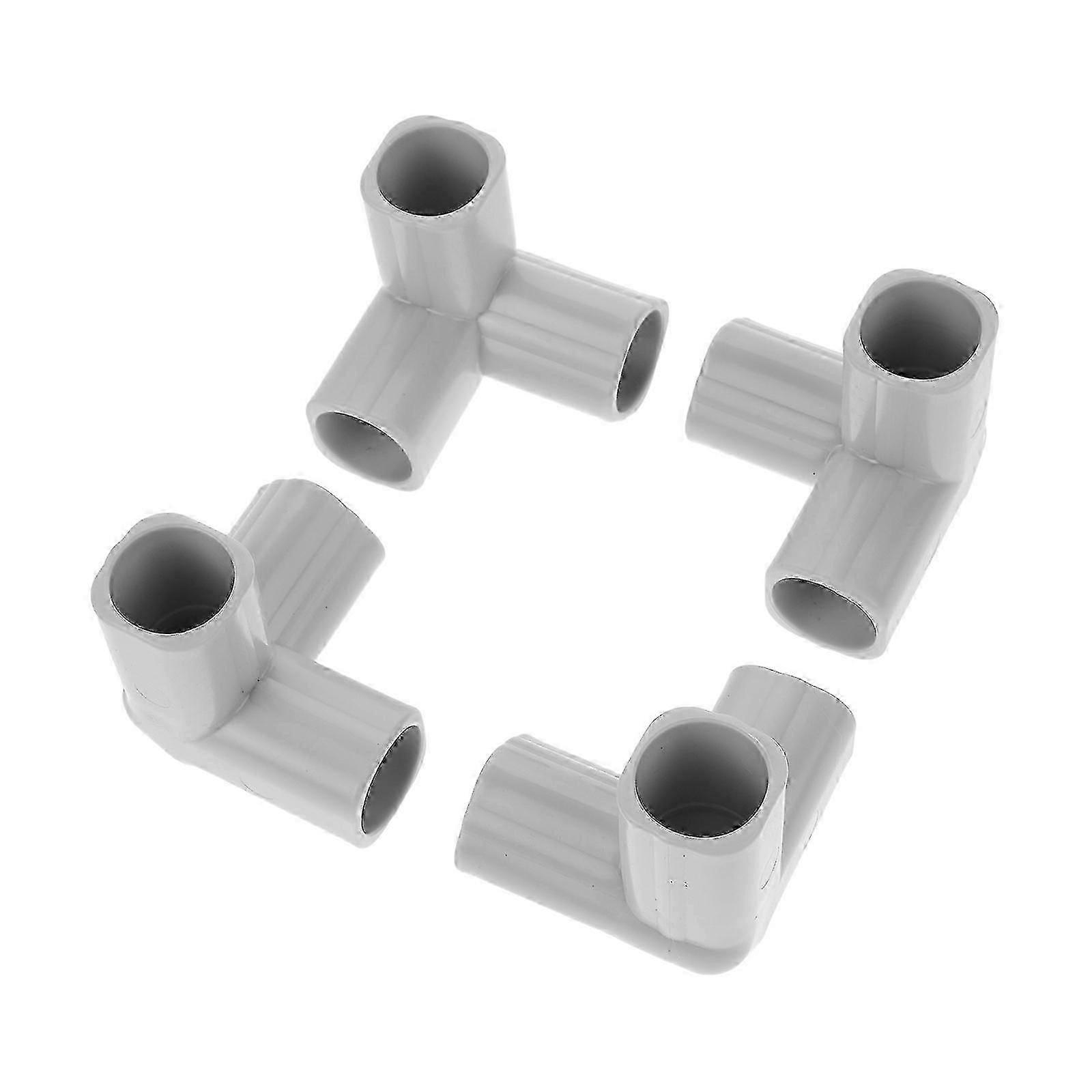 PVC for Shelf 4Pcs Light Grey Durable Pipe Connector Set