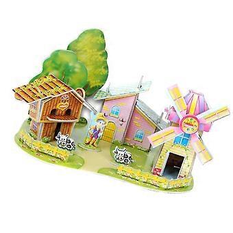 3D Jigsaw Puzzle DIY Toy for Kids Baby Early Educational Toy Windmills