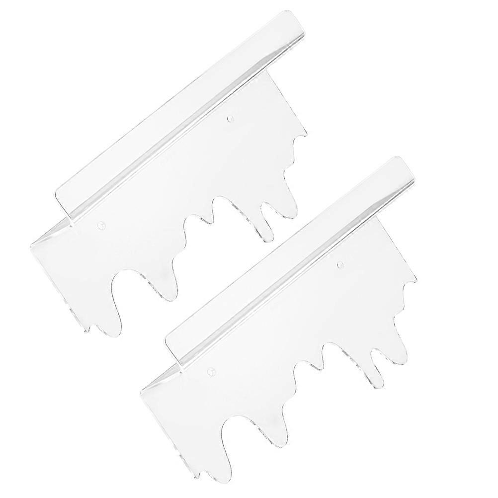 2Pcs Transparent Wall Floating Shelf for Cosmetics Storage Use