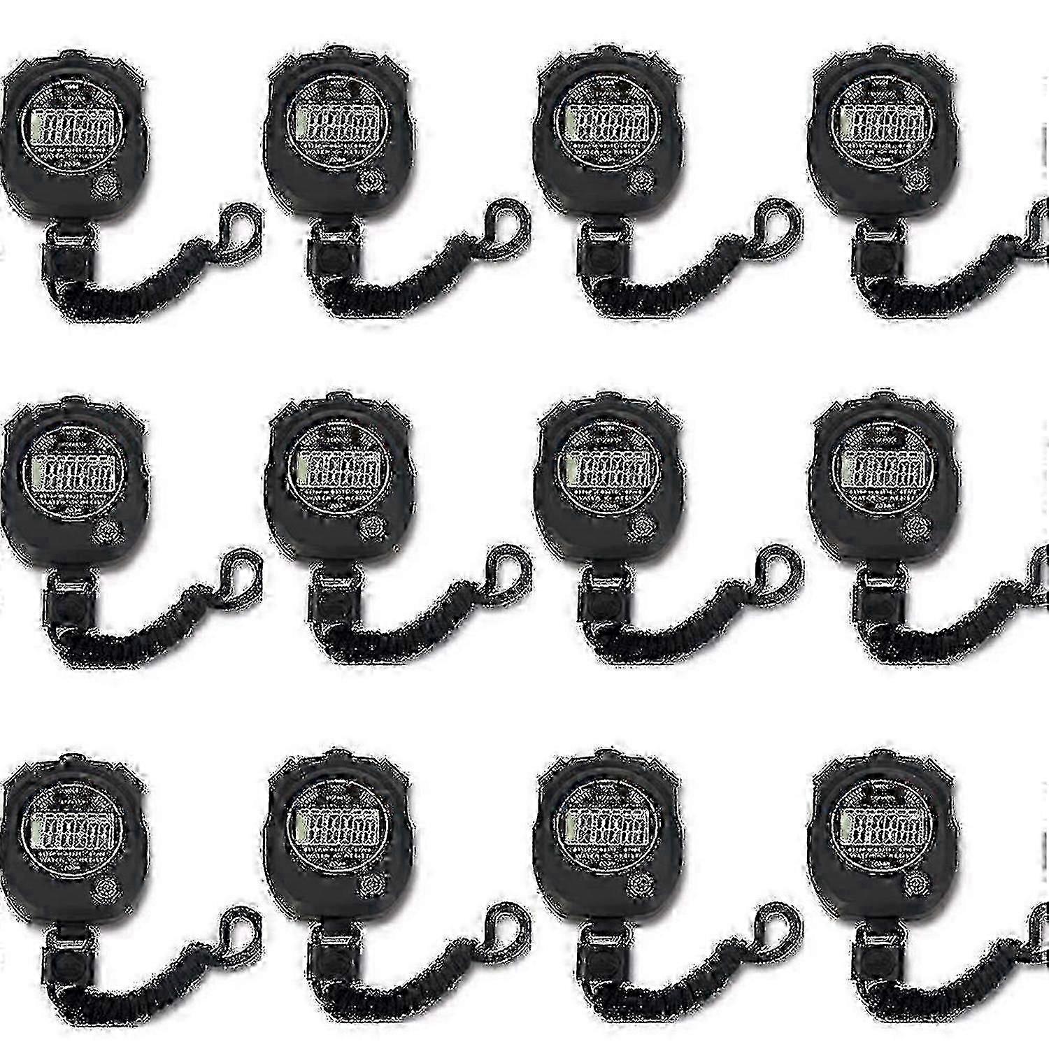 12-Pack Digital Stopwatch with Large Display, Multi-Function Timer, Date, Time, and Alarm Feature Model 529