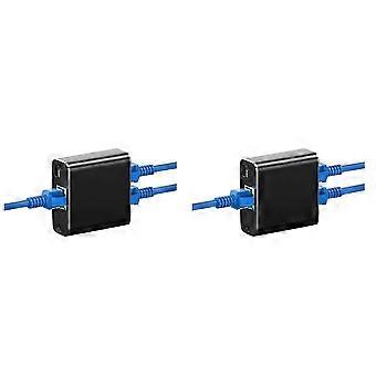 2X Rj45 Splitter 1 to 2 Gigabit Ethernet Adapter Internet Network Cable Extender Compatible with Laptop PC Keyboard Mouse Printer