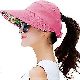 Solhatter for kvinner UV-beskyttelse med bred brem Sun Hat Summer Beach Packable Visir