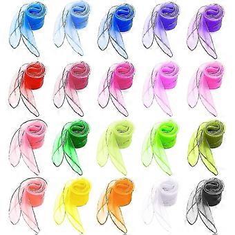 Sciarpe da ballo multicolori per bambini - Set di 20 trucchi magici quadrati in morbida organza di seta movimento prestazioni oggetti di scena accessori sciarpe