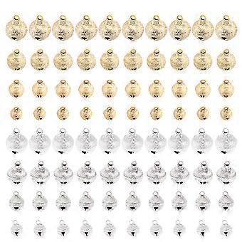 Pet Bell Mini Bell Pendant for DIY Crafts with 80Pcs Bright Silver and Gold
