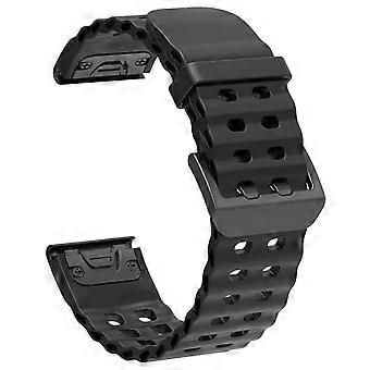 22mm Silicone Strap for Garmin Fenix 8 47mm/ Fenix E 47mm/ Quatix 7 Pro Quick Release Ocean Watch Band