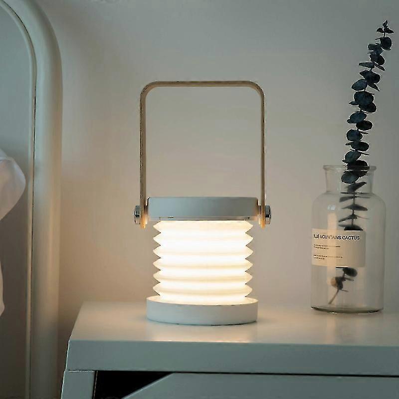 Folding Bedside Lamp, Usb Rechargeableled Lantern Lamp(grey)