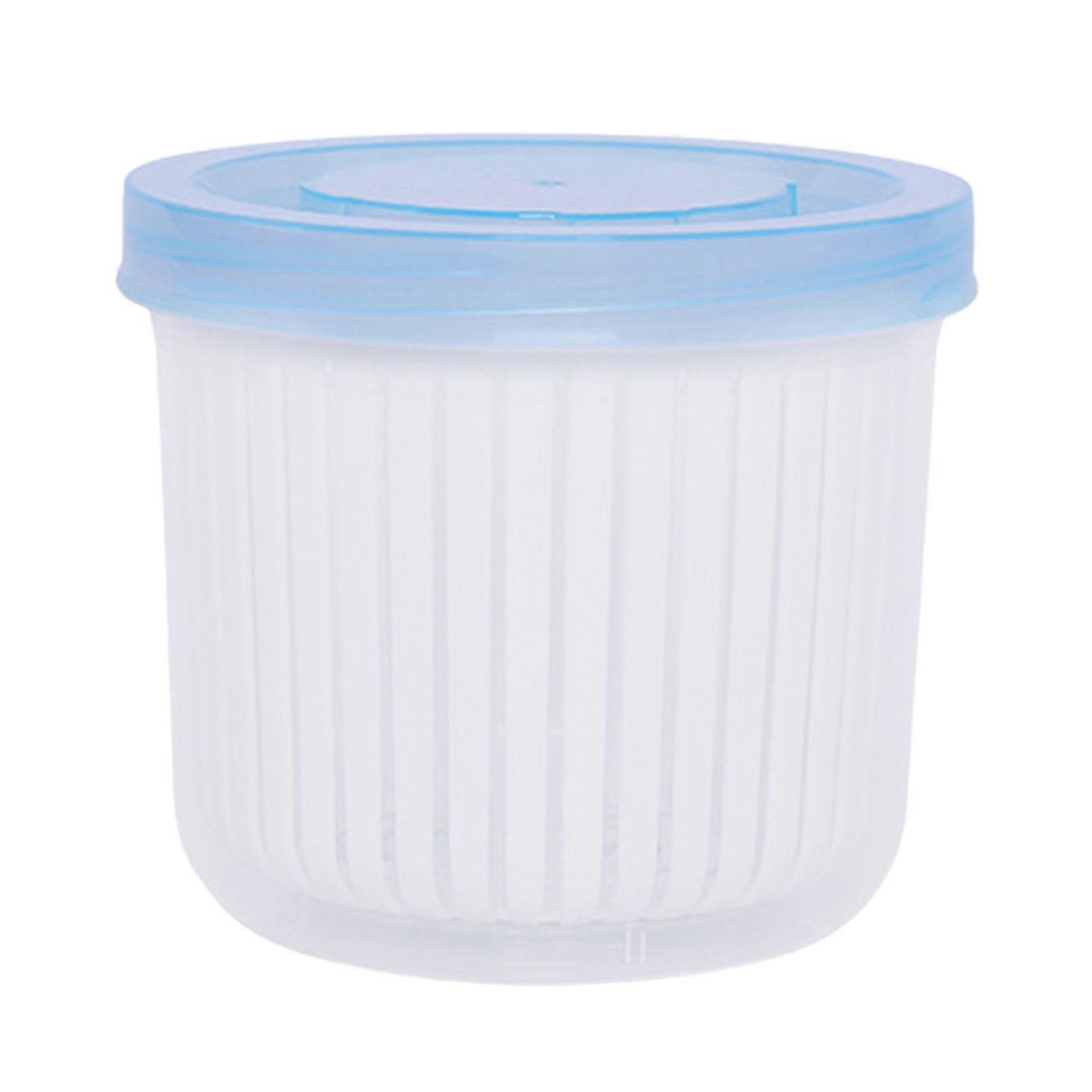 Drain Case Moisture-proof Double Layer PP Vegetables Sealed Keeper Storage Box for Refrigerator