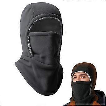 Thermal Fleece Ski Mask Balaclava for Men and Women, Windproof Breathable Full Face with Neck Warmer for Skiing Cycling Outdoor Work, Dark Gray Scarf