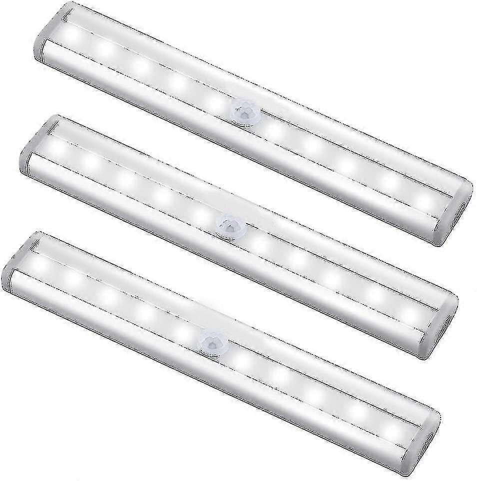 Lot de 3 lampes LED rechargeables améliorées à 10 LED avec détecteur de mouvement magnétique cuu [MI]
