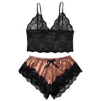 Sexy Lace Camisole & Shorts Sleepwear Set – Romantic Honeymoon Lingerie