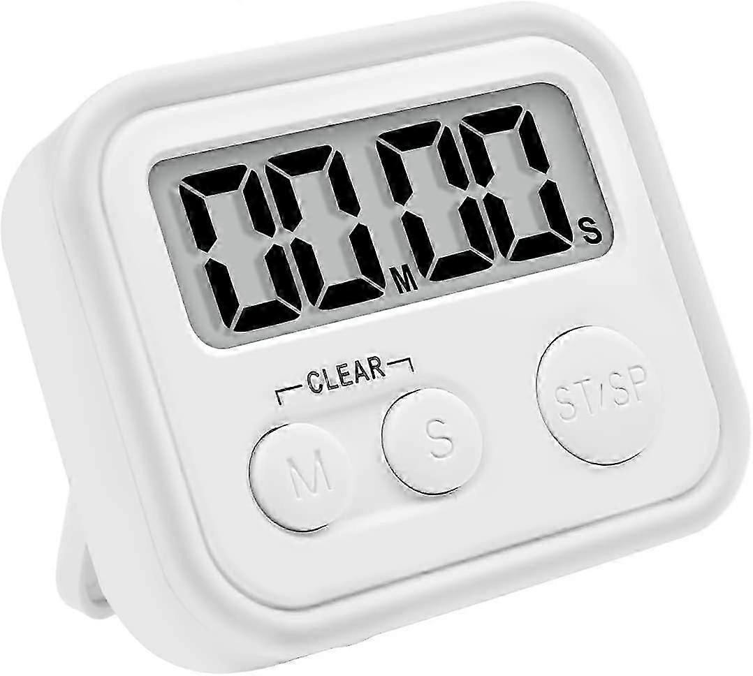 Countdown Digital Kitchen Timer Magnetic Loud Alarm White for Cooking Study Exercise