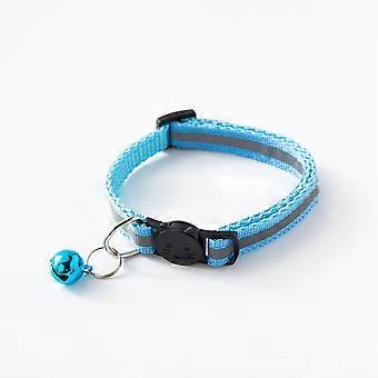 Pet Bell Collar Safety Buckle Adjustable Reflective Cat Collar with Bell for Dogs Puppies Kittens