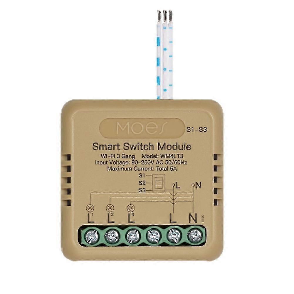 MOES WiFi Smart Switch Module Voice Control with Alexa/Google Home Timer Function 3 Switch