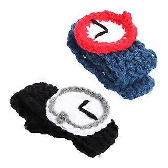 Knitting Watch Couples Handwork Crafts Wear 2Pcs Knitted Wristwatches Bracelets