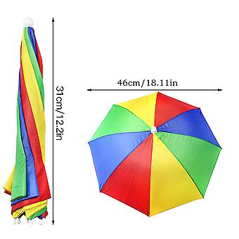 2 Stück Regenschirmhüte, Bunt, Verstellbar – Für Strand, Gartenarbeit, Angeln, Alle Altersgruppen, 56 Cm Durchmesser