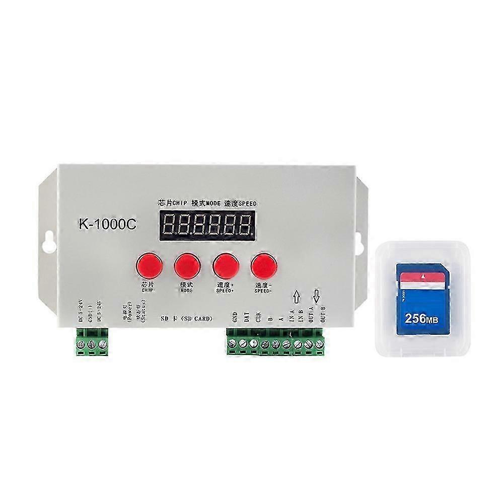 K1000C SD Card Controller RGB Controller WS2801 WS2811 WS2812B LPD6803 LED 2048 Pixels Program Controller DC5-24V