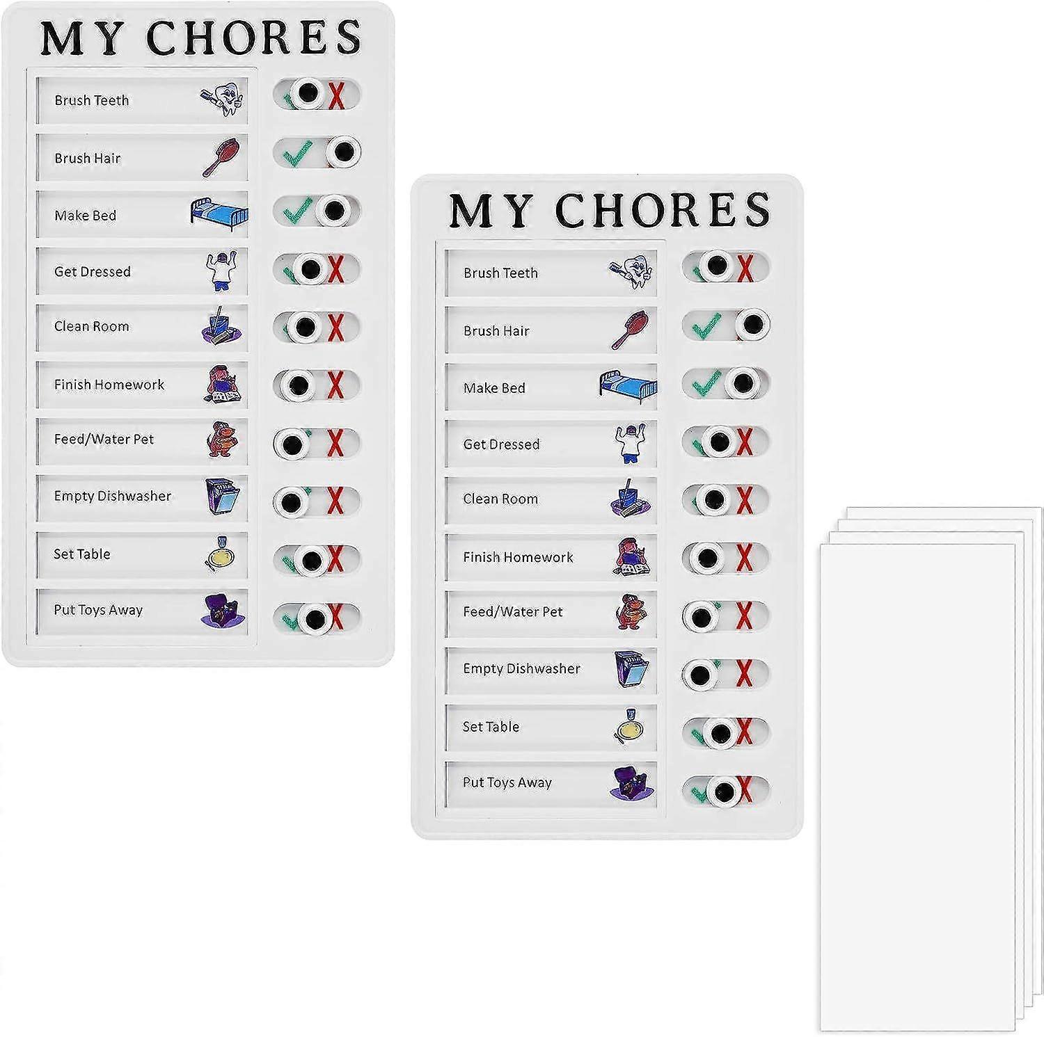 2 Stück Chore Chart - Tragbare Memoboards mit Papier
