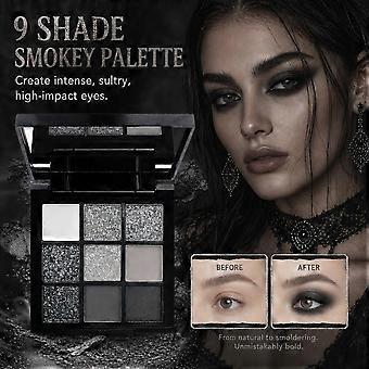 Paleta de Sombras ErshiQI Black Swan - Maquiagem para Olhos com Nove Cores, Efeito Esfumado Escuro e Cintilante