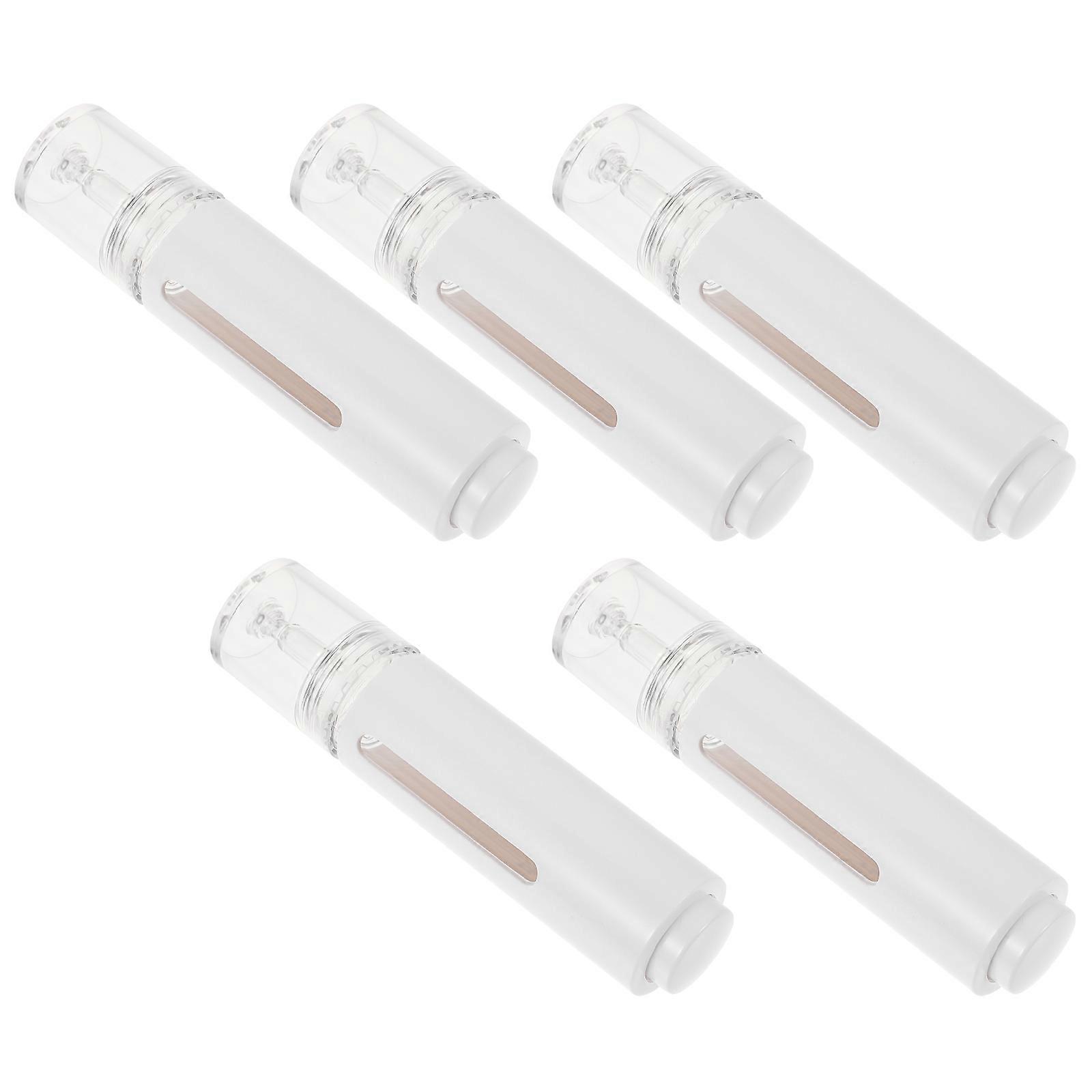 Cosmetics Press Dropper Bottle for Storage 5Pcs White Plastic Refillable