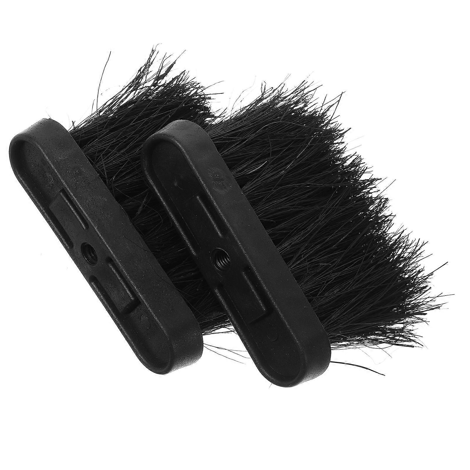 Black Fireplace Brush Replacement Head for Efficient Cleaning 2Pcs