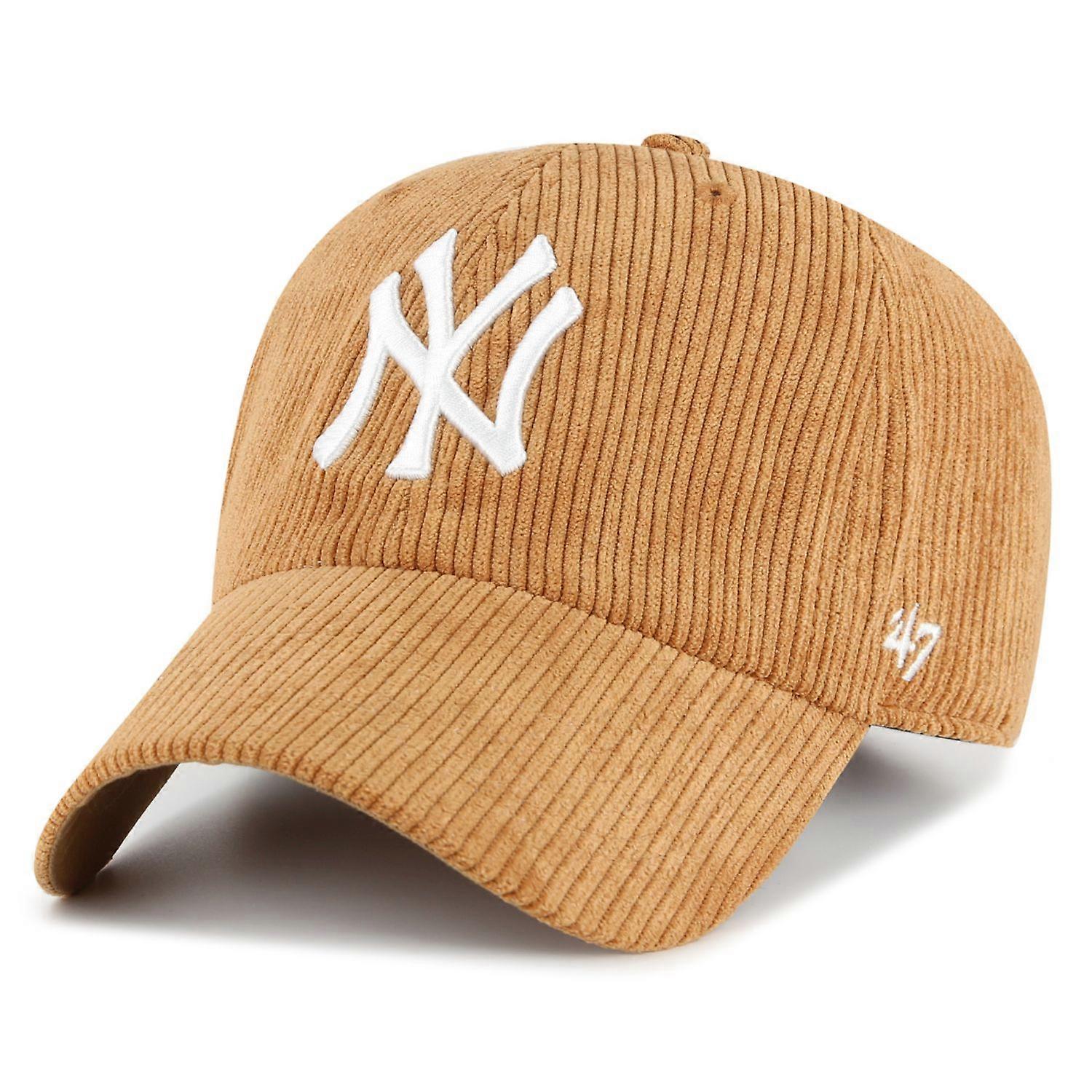 47 Brand Adjustable Cord Cap CLEAN New York Yankees camel