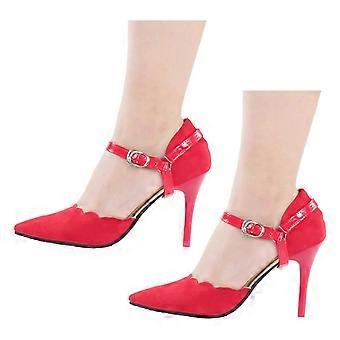 Long Permanent Comfort Heel Grips, Clear Anti-slip Bands for Tall Stilettos with Easy Application, Red