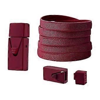 Wine Red Elastic Shoe Laces with Buckle Clips, 8mm in Width 100cm in Length, Shoelaces for Sneakers Fit for Men, Women, Teens and Children