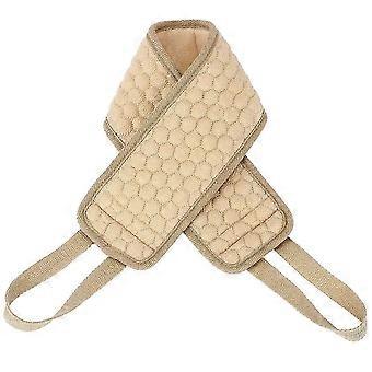 Kropsskrubbere, Dobbeltsidet badehåndklæde- og handskesæt, Beige fiber, 2 stk., Nem at nå bagpå, nakke og skuldre, Holdbar daglig rengøring
