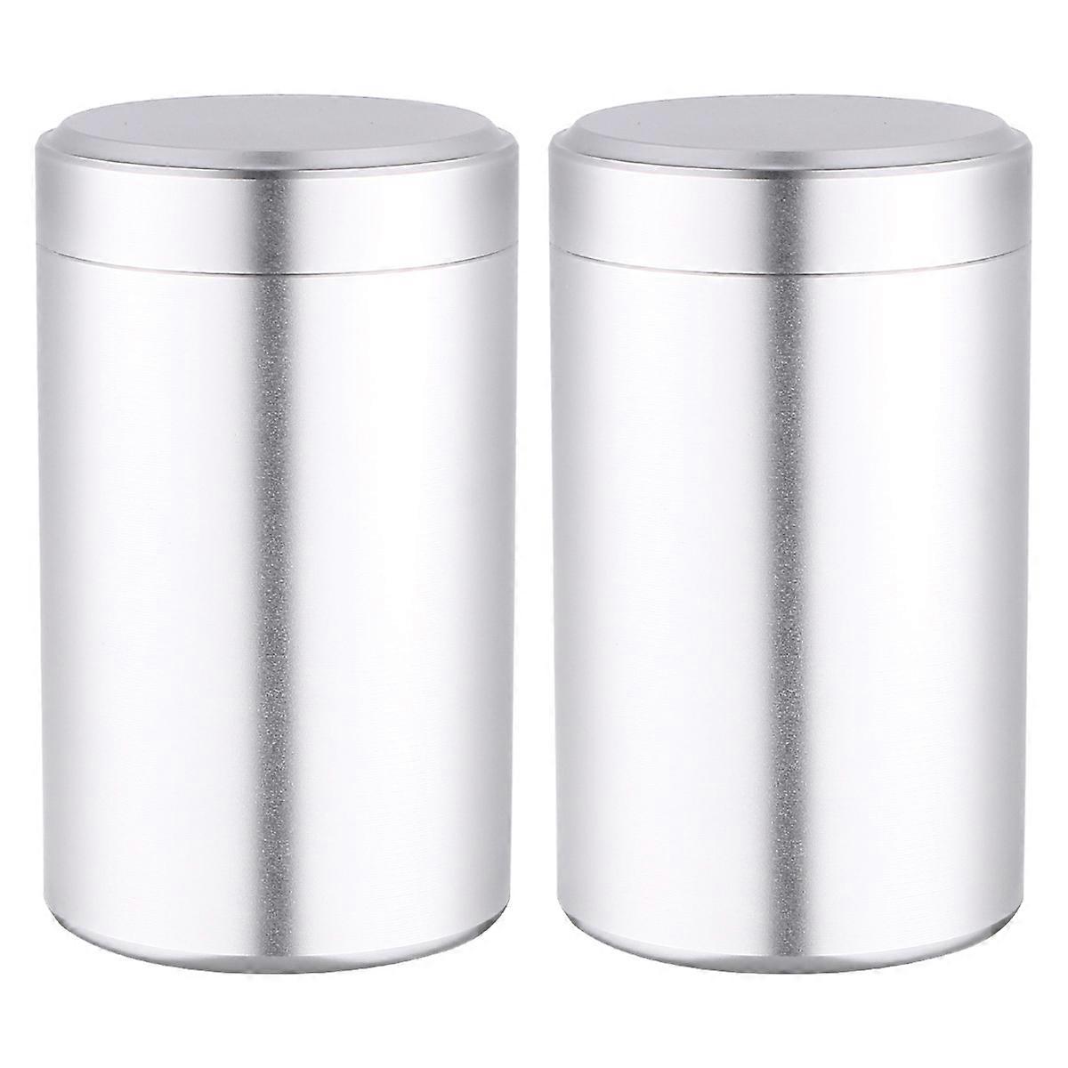 Metal Tea Box 2Pcs for Tea Leaf Storage Container Portable and