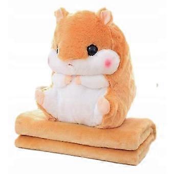 Plush Toy Blanket 2in1 Hugging Hamster Gift_x