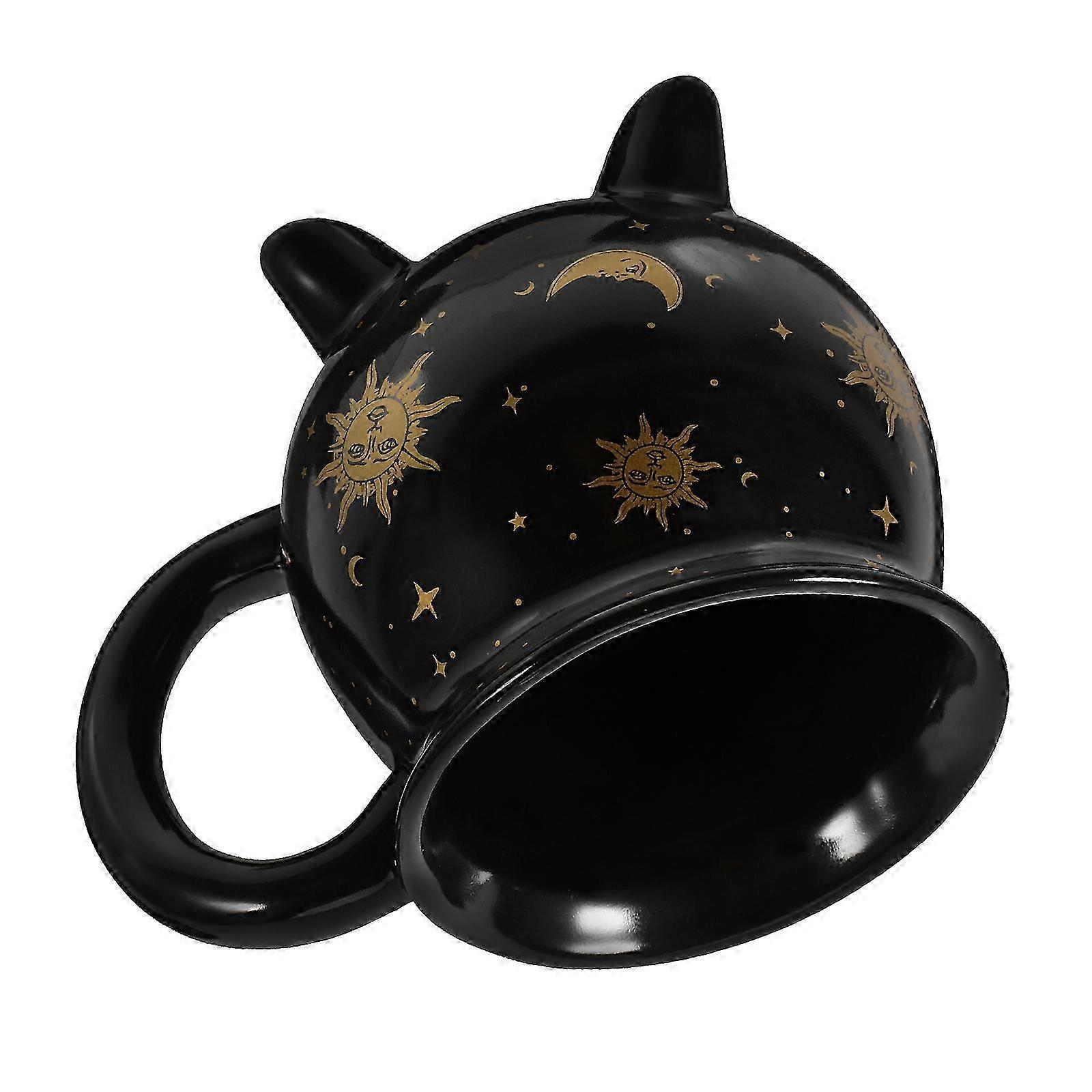 Halloween Black Ceramic Cauldron Coffee Cup for Drinking Use