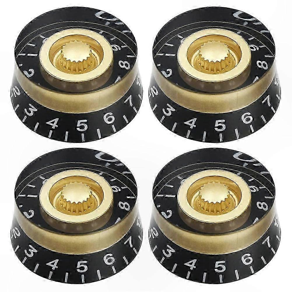 4PCS Transparent Gold Control Knobs for Electric Guitar Volume Tone Speed Adjustment