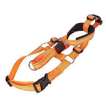 Headcollar Dog Muzzle Adjustable Prevent Biting Barking Breathable Nylon Dog Mouth Guard for Walking Training Orange XL UDS