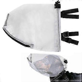 Dog Head Cover Breathable Mesh Outdoor Dust Thorn Debris Protection for Small Medium Breeds White