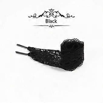 1Pair Fashion Ribbon Shoelace Lace Braided Shoelaces 3CM Width Flat Lace Shoe Laces for Sneakers Black White Shoe Strap