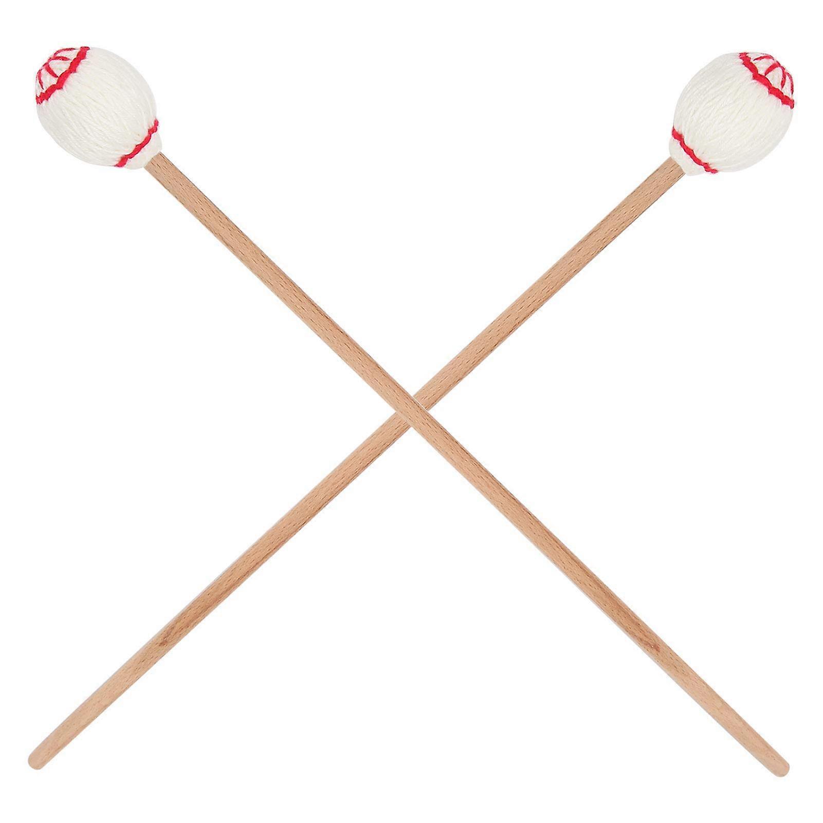 Soft Wool Marimba Mallets Pair with Balanced Maple Handle, Bright Sound, Beginner Training #2
