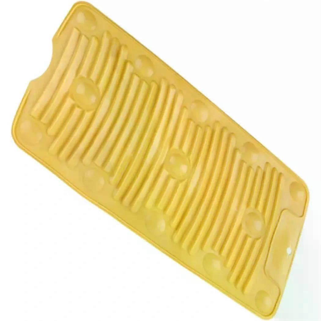 Foldable Silicone Washboard with Suction Cups Yellow Laundry Board