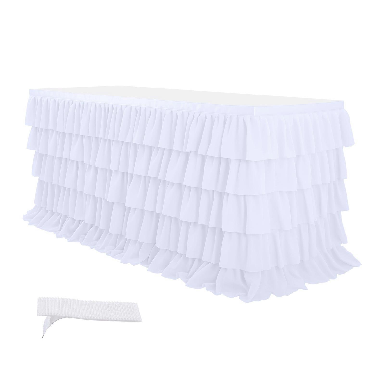 Reusable 5-Tier Chiffon Table Skirt
