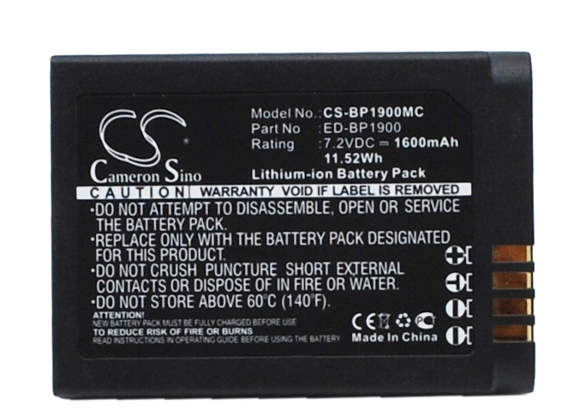 Bateria do Samsung NX1ZZZBMBUS EV-NX1ZZZBZBUS NX1 ED-BP1900 CS-BP1900MC 1600mAh