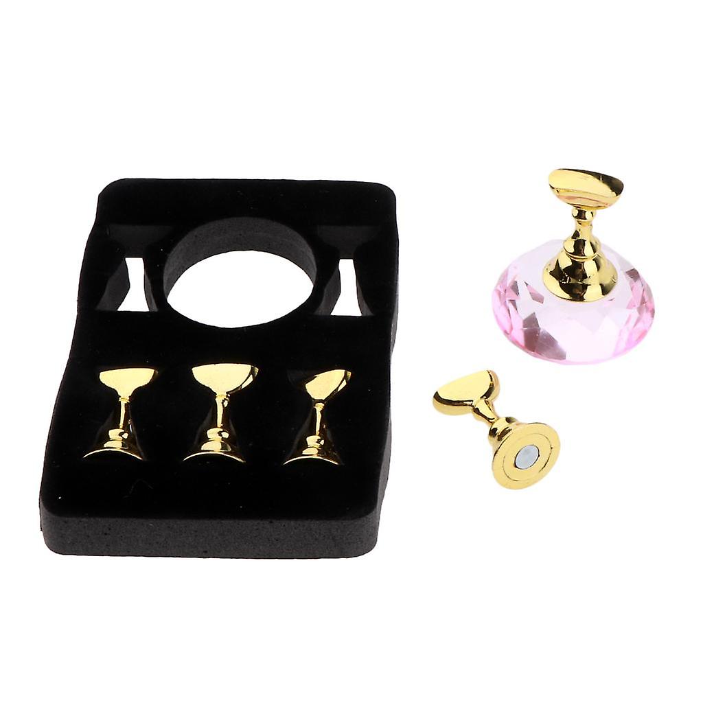 5pcs Nail Tip Holder Stand & Display Base for Practice Pink Crystal Base