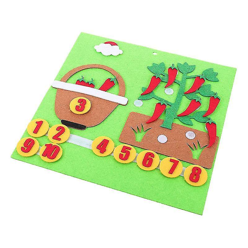30X30cm Red1 Reading Toys Felt Numbers Counting Toy Kindergarten Math Toy Early Education Board Kids