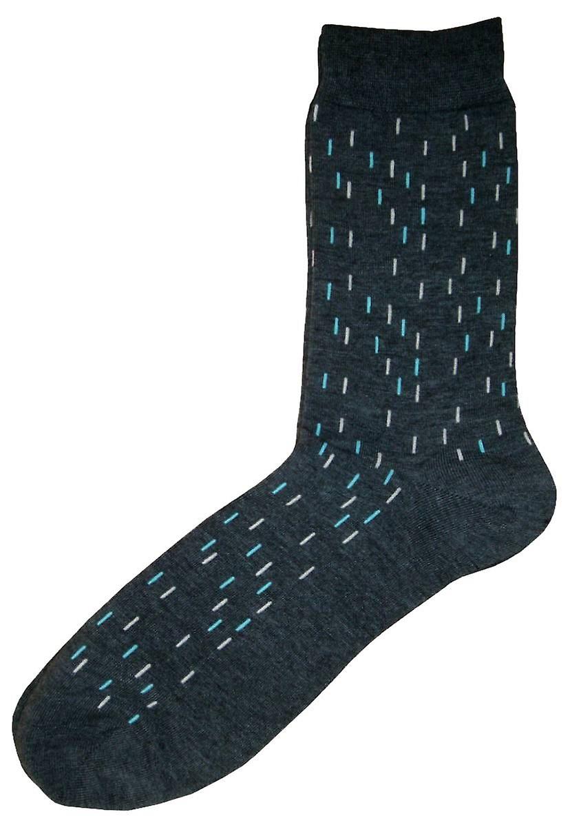 Bassin and Brown Mini Line Socks - Grey/Turquoise/White