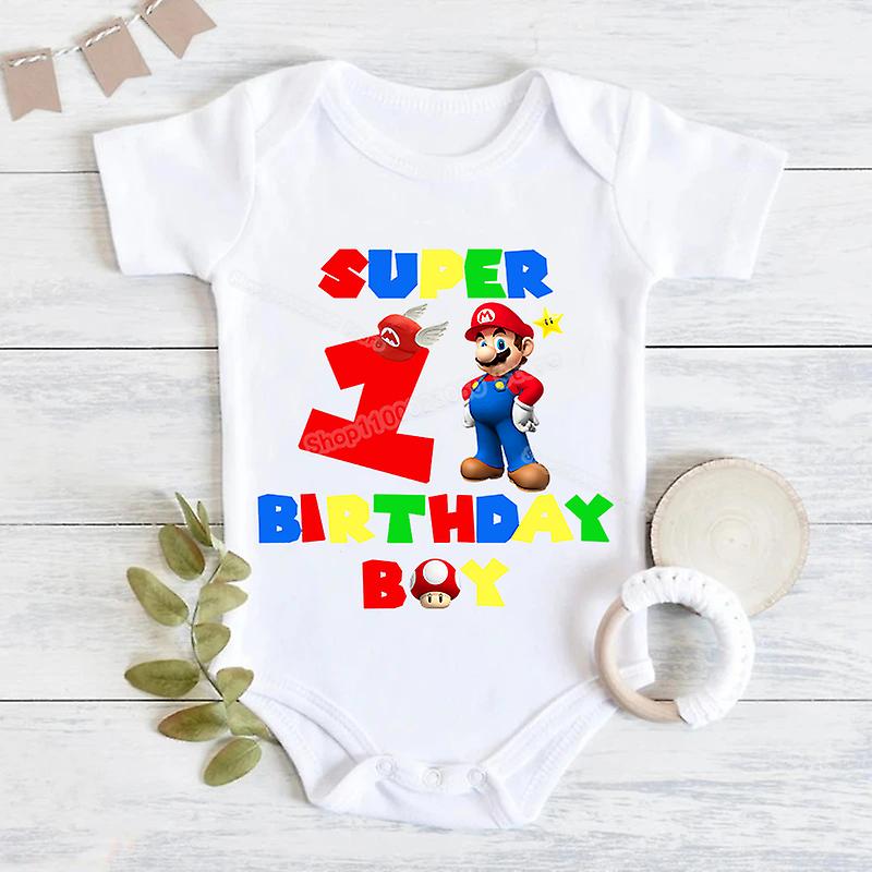 Super Mario It's My 1st Birthday Baby Short-sleeved First Birthday