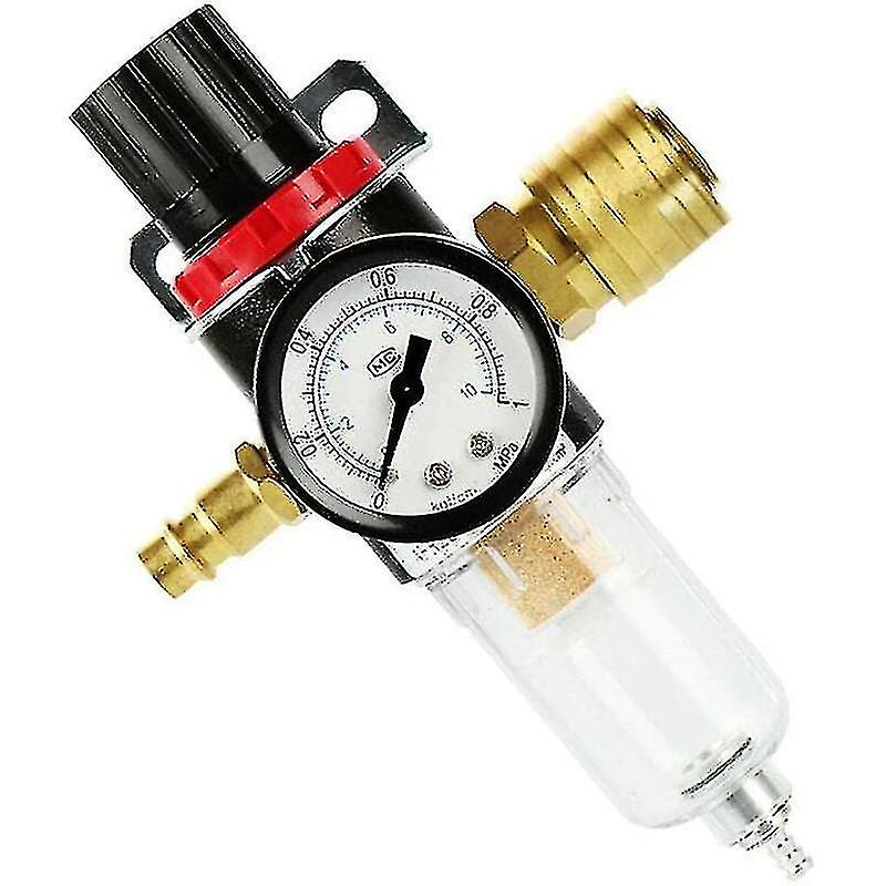 Air Compressor Filter, 1/4" Air Compressor Filter Water Separator Trap Tool Kit With Regulator Gauge