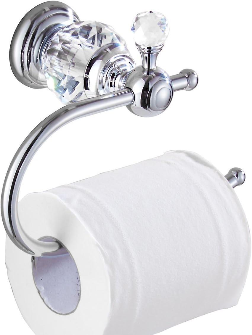 Crystal Series Brass Toilet Paper Roll Holder, Polished Chrome
