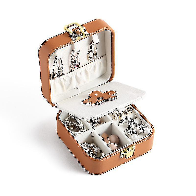 Mini Jewelry Case Ring Box Portable Organiser Storage With Mirror